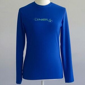 O'Neill Women's Basic Skins UPF 50+ Long Sleeve Rash Guard Blue XSmall NWOT